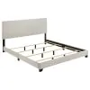 Coaster Fine Furniture 300852KE Dorian - Fabric Upholstered Eastern King Panel Bed - Cream