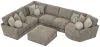 Jackson Furniture Industries 3145/63/59/31/96/28-28 Jackson Furniture Industries 3145/63/59/31/96/28-28 Turner - 5 Piece Sectional With RSF Cuddler With Cocktail Ottoman - Mushroom