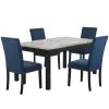 New Classic 40-400B-D4C New Classic 40-400B-D4C Celeste - Dining Table With 4 Chairs - Black / Blue