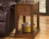 Ashley Furniture T007-527 Breegin - Chair Side End Table - Removable Tray - Brown