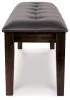 Ashley Furniture D596-00 Haddigan - Large UPH Dining Room Bench - Dark Brown