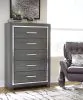 Ashley Furniture B214/31/36/46/56/58/95/B100-14/92(2) Ashley Furniture B214/31/36/46/56/58/95/B100-14/92(2) Lodanna - 9 Pc. -  Dresser, Mirror, Chest, King Panel Bed With Roll Slats, 2 Nightstands - Gray