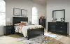 Ashley Furniture B687/31/36/46/84/86/87/92(2) Ashley Furniture B687/31/36/46/84/86/87/92(2) Lanolee - 8 Pc. - Dresser, Mirror, Chest, Full Panel Bed, 2 Nightstands - Black