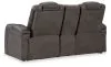 Ashley Furniture 3660218 Ashley Furniture 3660218 Fyne-Dyme - Power Reclining Loveseat with Console/Adj Hdrst - Shadow