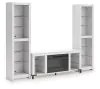 Ashley Furniture W2722W1 Brollevi - 3-Piece Entertainment Center With Fireplace - White