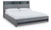 Ashley Furniture PCB2721B21 Verishaw - King Upholstered Bed With Wireless Audio - Gray