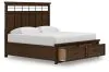 Ashley Furniture B849B4 Taffenbrook - King Panel Storage Bed - Medium Brown