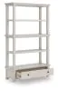 Ashley Furniture H742/34/34R/01A/70 Ashley Furniture H742/34/34R/01A/70 Robbinsdale - 4 Pc. - L-Shaped Home Office Desk, Home Office Desk Chair, Bookcase - Antique White