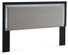 Ashley Furniture PCB1115-58 Ashley Furniture PCB1115-58 Maeling - King Upholstered Panel Headboard - Black / Gray