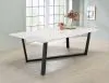 CoasterEssence 193781 Mayer - Rectangular Faux Marble Dining Table - White