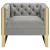 CoasterElevations 509113 Eastbrook - Velvet Upholstered Tufted Accent Chair - Gray