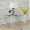 CoasterEssence 705327 Ripley - Squared Tempered Bent Glass Side End Table - Clear