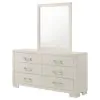 CoasterEssence 202993M Jessica - 6-Drawer Dresser With Mirror - Cream White