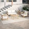 New Classic 60-G5511-L5S New Classic 60-G5511-L5S Wesley - 5 Piece Outdoor (Loveseat & 2 Chairs & Coffee & End Table) - White