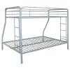 Coaster Fine Furniture 460340SVR Carson - Metal Twin Over Full Bunk Bed - Glossy Silver
