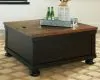 Ashley Furniture T468-00 Valebeck - Lift Top Cocktail Table - Black / Brown