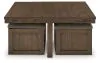 Ashley Furniture T738-20 Boardernest - Cocktail Table With 4 Stools (Set of 5) - Brown