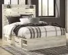 Ashley Furniture B192/31/36/57/54/60(2)/92(2)/B100-13 Ashley Furniture B192/31/36/57/54/60(2)/92(2)/B100-13 Cambeck - 9 Pc. - Dresser, Mirror, Queen Panel Bed with 4 Storage Drawers, 2 Nightstands - Whitewash