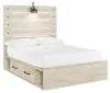 Ashley Furniture B192B16 Ashley Furniture B192B16 Cambeck - Full Panel Bed With Side Storage Drawers - Whitewash