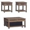 Liberty Furniture 172-OT-O3PCS Parkland Falls - 3 Piece Table Set (1 Lift Top Cocktail Table 2 End Tables) - Weathered Taupe