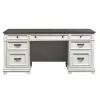 Liberty Furniture 417-HOJ-DSK Allyson Park - Desk - Wirebrushed White / Charcoal