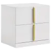 Coaster Fine Furniture 223091GRYKE-S5 Ines - 5 Piece Eastern King Bedroom Set - Gray And White High Gloss