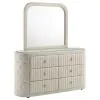Coaster Fine Furniture 360113M Sonya - 6-Drawer Upholstered Bedroom Dresser With Mirror - Ivory