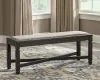 Ashley Furniture D736-00 Tyler Creek - Upholstered Bench - Black / Grayish Brown