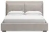 Ashley Furniture B974/31/36/76/78/92(2) Ashley Furniture B974/31/36/76/78/92(2) Cabalynn - 6 Pc. - Dresser, Mirror, King Upholstered Bed, 2 Nightstands - Light Brown