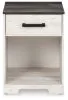 Ashley Furniture EB4121-191 Shawburn - One Drawer Night Stand - Whitewash / Charcoal Gray