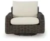 Ashley Furniture P711-821 Kimora - Swivel Glider Lounge With Cushion - Beige / Dark Brown