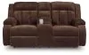 Ashley Furniture PC2140696 Free Wake - Double Relcining Power Loveseat With Console - Chocolate