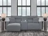 Ashley Furniture 65906S17 Ashley Furniture 65906S17 Modmax II - 3-Piece Power Reclining Sectional With LAF Press Back Power Chaise And Console - Salt And Pepper