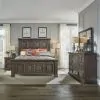 Liberty Furniture 361-BR-KPBDMN Liberty Furniture 361-BR-KPBDMN Big Valley - 4 Piece Bedroom Set (King Panel Bed, Dresser & Mirror, Nightstand) - Brownstone