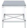 Coaster Fine Furniture 709727 Lindley - Square Tempered Mirror Acrylic Side End Table - Chrome