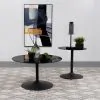 Coaster Fine Furniture 709687 Ganso - Round Metal End Table With Tempered Glass Top - Black