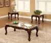 Furniture of America CM4487-3PK Lechester - 3 Piece Coffee Table Set - Dark Oak / Ivory