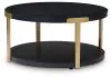 Ashley Furniture T410-13 Shylore - Occasional Table Set (Set of 3) - Black / Brass Finish