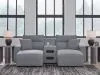 Ashley Furniture 65906S12 Ashley Furniture 65906S12 Modmax II - 3-Piece Power Reclining Sectional With Double Chaise And Audio Console - Salt And Pepper