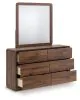 Ashley Furniture PCB386B1 Ashley Furniture PCB386B1 Fortlorn - Dresser And Mirror - Walnut Brown