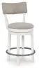 Ashley Furniture D642-224 Robbinsdale - Upholstered Swivel Barstool (Set of 2) - Antique White