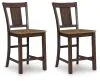 Ashley Furniture PCD651-124 Rylandeen - Barstool (Set of 2) - Light Brown / Dark Brown
