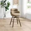 ACME DN03808 ACME DN03808 Jena - Counter Height Chair With Swivel - Taupe & Bronze