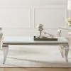 CoasterEssence 707768 Carone - Rectangular Glass Top Coffee Table - White And Chrome
