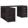 CoasterEveryday 800517 Yvette - 3-Drawer L-Shape Computer Desk - Cappuccino