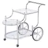 CoasterEveryday 910076 Sarandon - 3-Tier Glass Shelf Metal Bar Cart - Chrome