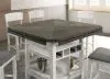 Furniture of America CM3733WG-RPT-TABLE Stacie - Counter Height Round Dining Table - White / Gray