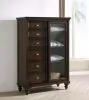Coaster Fine Furniture 223637 Andover - 6-Drawer Tempered Glass Door Chest - Dark Oak
