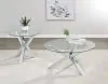 Coaster Fine Furniture 708128 Kenzie - Round Tempered Glass Top Cocktail Coffee Table - Chrome