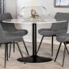 CoasterEssence 108020 Bartole - Round Italian Marble Top Dining Table - White